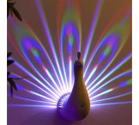 Peacock Wall luminaire 3D Peacock Wall Light LED Rechargeable Wall lamp Dimmable Touch with Remote Control Peacock Indoor Cordless Animals Design Decorative Lamp,Pink