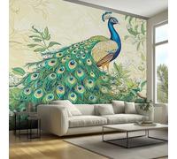 Peacock Wallpaper - Animals Feather Wall Paper, Peacock Home Decor, Non-Woven Waterproof Print Wallpapers for Bedroom Living Room, Feature Walls Mural 450x315 cm - RvX99