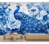 Peacock Wallpaper - Peel and Stick Wallpaper for Living Room, Blue Peacock Bedroom Wall Paper, Self Adhesive Large Wall Mural - Elegant Animals Home Decor