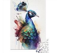 Peacock Watercolor Paper Jigsaw Puzzles 1000 Pieces for Adults Jigsaw Puzzles for Adults 1000 Piece Puzzle Educational Games 1000pcs (38x26cm)