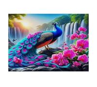 Peacock Waterfall Orchid Jigsaw Puzzle, 1000 Pcs For Adults | 52x38cm Art Admirers, Birthday Gift, Cardboard, Mood Calming, Tight Puzzle Fit