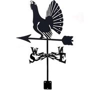 Peacock Weather Vane,Decoration Weathervane, Wind Direction Indicators Kit Outdoor Garden Lawn Metal Bracket Wind Vane
