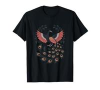 Peacock with Spread Feathers Design T-Shirt