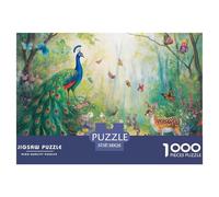 Peacock - Wonderland 1000 Piece 。 Puzzles for Adults - Colourful, Challenging & Brainteasing Adults 。 Puzzle - Puzzle The Future - 100% Recycled Cardboard - 1000pcs -38x26cm/1000pcs