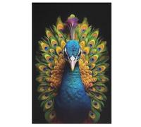 Peacock Wooden Jigsaw Puzzles for Adults Hard Poster Puzzle 1000 Piece Precise Interlocking Educational Game Toys (78×53cm)