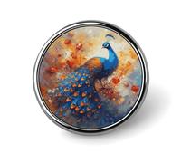 Peacock2 Badge Holder Personalized Round Badge with Picture Pin Aluminum Alloy Button Pin Exquisite Brooch Fashion Button Badges Clothes Decorative Pins