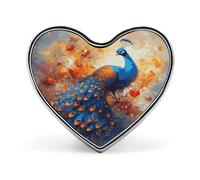 Peacock2 Button Pin Design Your Own Personalized Pin Cute Button Badge Exquisite Heart Badge Fashion Brooch Metal Decorative Lapel Pins for Hat Clothes Backpack