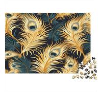 PeacockFeathers-LuxuryPatternDesign 1000 Piece Jigsaw Puzzles for Adults Featuring Artistic Design Jigsaws for Adults As A Mind Relaxation Puzzle for Holiday Activity 70x50cm/1000pcs