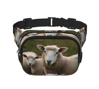 Peacocks feather Fanny Pack for Women Men Fashion Waist Pack Adjustable Belt Bag for Workout Running Travelling Casual Waist Bag, Sheep Animal, One Size