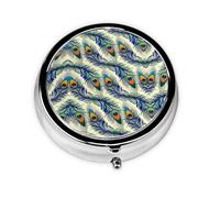 Peacock'S Feather Print Personalised Portable Pillbox with,Mini Pillbox Compact and Convenient Pill Organiser for Storing and Organising Pills
