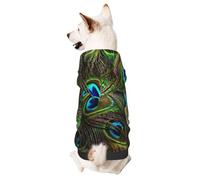 Peacock'S Feather Small Pets Wear Hoodies,Dog Jumper Sweatshirt,Warm And Lightweight, Soft Texture, Easy To Wear