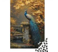 Peacocks, Golden Forest in Autumn Jigsaw Puzzles. 70x50cm/1000pcs Whimsical Challenge Toy for Educational Games Gifts
