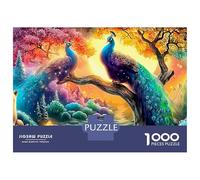 Peacocks in Fantasy Forest 1000 Piece Thick Cardboard Jigsaw Stunning Views Puzzle for Beginner Puzzlers Cognitive Development Puzzle Party Birthday Gift 70x50cm/1000pcs