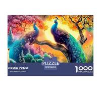 Peacocks in Fantasy Forest Jigsaws 1000 Piece Puzzle Impossible Suitable for Decompression And Wall Decor Educational Games for Adults And Kids 38x26cm/1000pcs