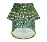 Peacocks Open Tail Feathers Dog Shirts Summer Pet Clothes Comfort T-Shirts Short Sleeveless Top for Cats Dogs S