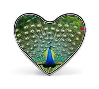 Peacocks Open Tail Feathers Funny Heart Brooches Pins Personalizd Shirt Lapel Pin Badges Gifts Accessories for Clothes Hat