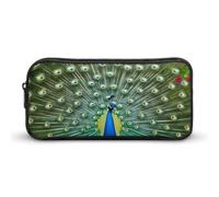 Peacocks Open Tail Feathers Simple Pencil Case Large Capacity Pen Marker Ca
