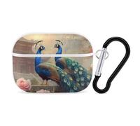 Peacocks Palace Cute Case Compatible with AirPods Pro Protective Cover with Keychain