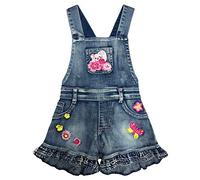 Peacolate 2-7T Little&Big Kids Girls Jumpsuit&Rompers Bib Overalls Cat Suspender Shorts Jeans Pants(Cat，6T)