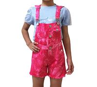 Peacolate 3-10Years Summer Little Big Girl Denim Shortalls Flip Sequins Embroidery Rose Blue Bib Rompers Shorts Overalls(Rose, 3-4Years)
