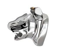 Peadxuno Male Chastity Cage - Tiger Head Shape Penis Cage, 304 Steel Chastity Device with Lock & Key, Bondage Chastity Belt for Male Control & Sex Games (S)