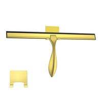 peafowl 14 inch Shower Squeegee Stainless Steel Bath Squeegee for Shower Glass DoorsBathroom Windows Kitchen Mirror and Car Glass with Hooks Holder (14 inch, Gold)