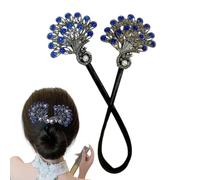 Peafowl Hair Rollers, Bun Maker for Women Hair, Rhinestone Curl Hair Clips, Donut Hair Maker, Fashion Hair Accessories for Daily Activities or Special Celebrations