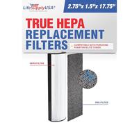 PEAIRTWR/PETWRFIL Filter Replacement Compatible with Pure Enrichment PureZone Elite 4-in-1 Tower Air Purifier - True HEPA + Activated Carbon for Odor, Smoke & VOCs by LifeSupplyUSA (2-Pack)