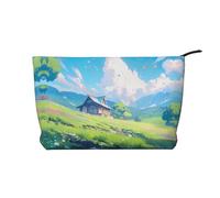 Peak Building Pattern Large Capacity Corduroy Cosmetic Bag, Fashionable Waterproof toiletries Storage Bag