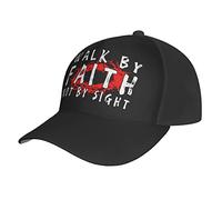 Peak Cap We Walk by Faith Not by Sight Washed Cotton Summer Caps Unisex Dad Hat for Fishing Hunting Outdoor