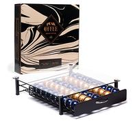 Peak Coffee Capsule Storage Drawer Tray for 45 Nespresso Vertuo Vertuoline - Coffee Pod Holder Box, Organiser & Machine Stand with Tempered Glass Top - Smooth Drawer Action