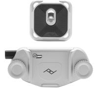 Peak Design Capture Camera Clip V3, Silver with Plate, Holds DSLR, Compact and Point and Shoot Bodies, Secure, Stable and Accessible, Attaches to Straps and Belts, Quick Release, 90 kg Capacity