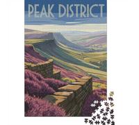 Peak District Landscape Art Print 1000-Piece Jigsaw Puzzle for Adults, 52x38cm/1000pcs, Screen-Free Activity, Relaxing Indoor Time And Quiet Weekends