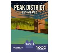 Peak District Minimal England National Park Jigsaw Puzzle 1000 Pieces, Historic Square Architecture, 1000 Pieces for Adults, Birthday Gift for Adults, Screen-Free Fun, 70x50cm/1000pcs