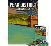 Peak District Minimal England National Park Jigsaw Puzzles for Adults1000 Pieces Reasoning Practice Peaceful Hobby Premium Edges Unique Xmas Gift size 38x26cm