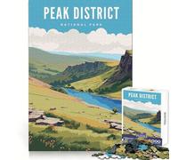 Peak District Natl Park Jigsaw Puzzle for Teenagers 1000 Pieces Improve Memory Pleasant Downtime Laser Cut Bday Surprise size 38x26cm