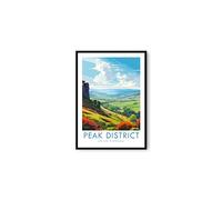 Peak District Travel Poster, Peak District Travel Print, United Kingdom Print, Travel Decor, Popular Print, Birthday Gift, 6x4/7x5/8x10/A3/A4 (8x10 Inches Unframed)