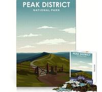 Peak District Travel Print Jigsaw Puzzles for Adults 1000 Memory Skill Serene Activity Clean Edges Fine Xmas Gift size 38x26cm