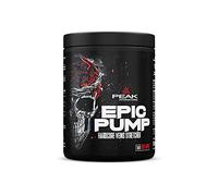 PEAK Epic Pump - 500g Flavour Red Apple I 20 Servings I Concentrated Pre Workout Booster Without Caffeine with L-Citrulline Malate, L-Arginine HCL/Nitrate and Taurine I Vegan