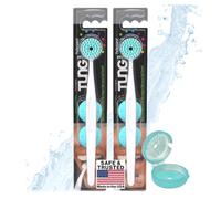 Peak Essentials Tung Brush with Caps | Tongue Cleaner for Adults | Tongue Scraper | Tongue Scrubber | Bad Breath and Halitosis | Mouth Odor Eliminator | Made in America (2 Pack w/Cap)