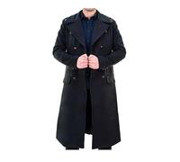Peak Fashions Captain Jacket Time Traveler Iconic Gray Wool Trench Coat - Vintage Overcoat Inspired by Sci-Fi Icon