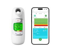 Peak flow meter for adults uk with Bluetooth and Tracking App, Spirometer with Risk Indicator & 300 Records Storage Function, Tests PEF & FEV1, Asthma COPD & Other Lung Conditions