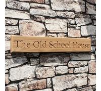 Peak Heritage® Personalised Engraved Solid Oak Plaque (multiple size options) Wall Sign House Name Custom Wooden Indoor/Outdoor Sign (20cm x 60cm)