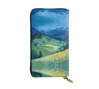 Peak Line Zipper leather wallet, 7.5 * 4.1 inch long clutch bag, multiple compartments and large capacity, a good gift for friends