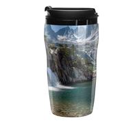 Peak Mountain Lake California Coffee Mug Double Wall Travel Tumbler with Lid Tea Cup for Hot/Ice Drinks 250ml