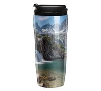 Peak Mountain Lake California Coffee Mug Double Wall Travel Tumbler with Lid Tea Cup for Hot/Ice Drinks 350ml