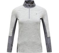 Peak Performance - Merino wool top - W Magic Half Zip Baselayer Med Grey Melange for Women in Wool - Size L Grey L