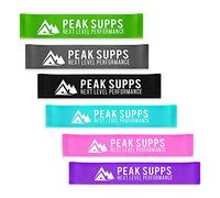 Peak Supps Resistance Bands - Leg & Glute Workouts (Set of 6 (Green, Grey, Black, Blue, Pink & Purple))