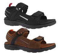 PEAK VALLEY MENS LIGHTWEIGHT WALKING SANDALS HIKING TOUCH FASTENING STRAPS TREKKING SUMMER HOLIDAY BEACH MULES SPORTS SHOES (BLACK, UK Footwear Size System, Adult, Men, Numeric, Medium, 10)