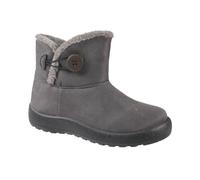 PEAK VALLEY Womens Ladies Lightweight Fur Lined Thermal Warm Casual Comfort Winter Zip Up Snug Fashion Ankle Boots Size (GREY, UK Footwear Size System, Adult, Women, Numeric, Medium, 6)